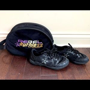 Rebel Ruthless cheer shoes and bag. Youth size 2.